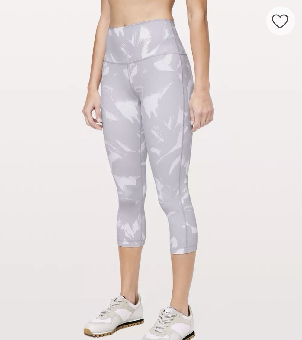 Lululemon Women’s Wunder Under Leggings High-Rise White Gray Activewear Size 2